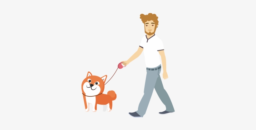 Guy Walking Dog - Walking Dog Cartoon Png, transparent png #2793651
