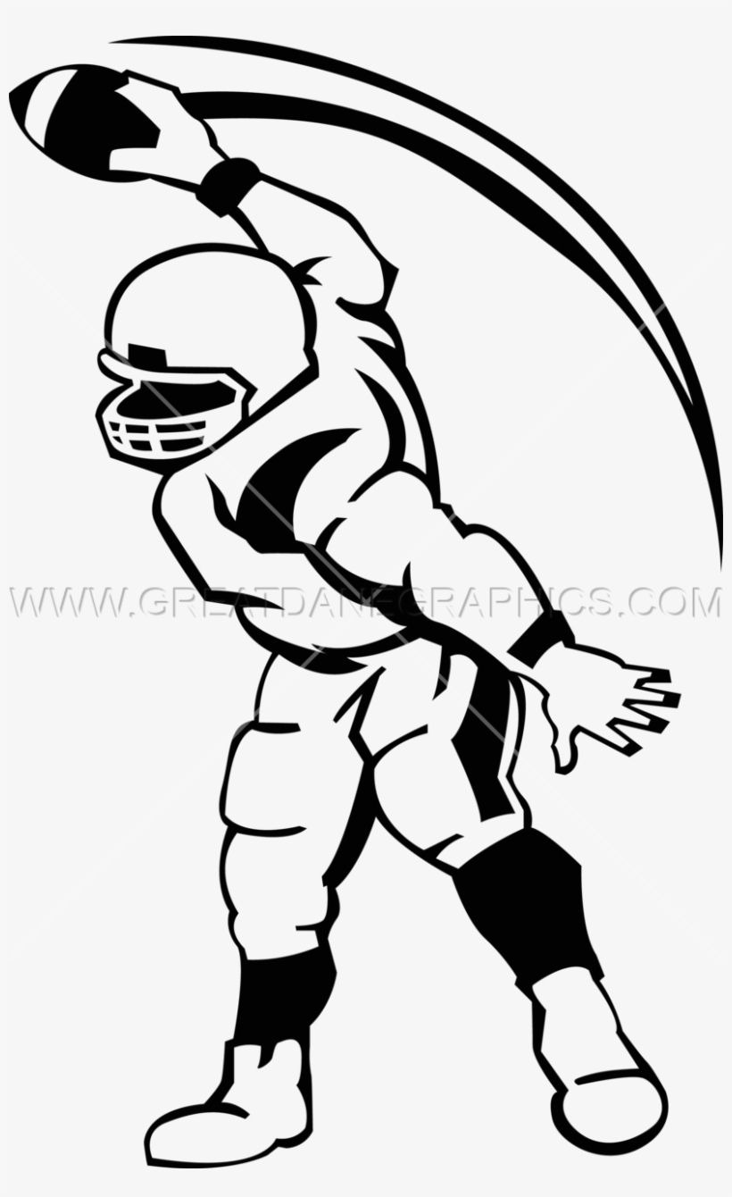 Football Player Touchdown - Black And White Clip Art Football Players, transparent png #2793921