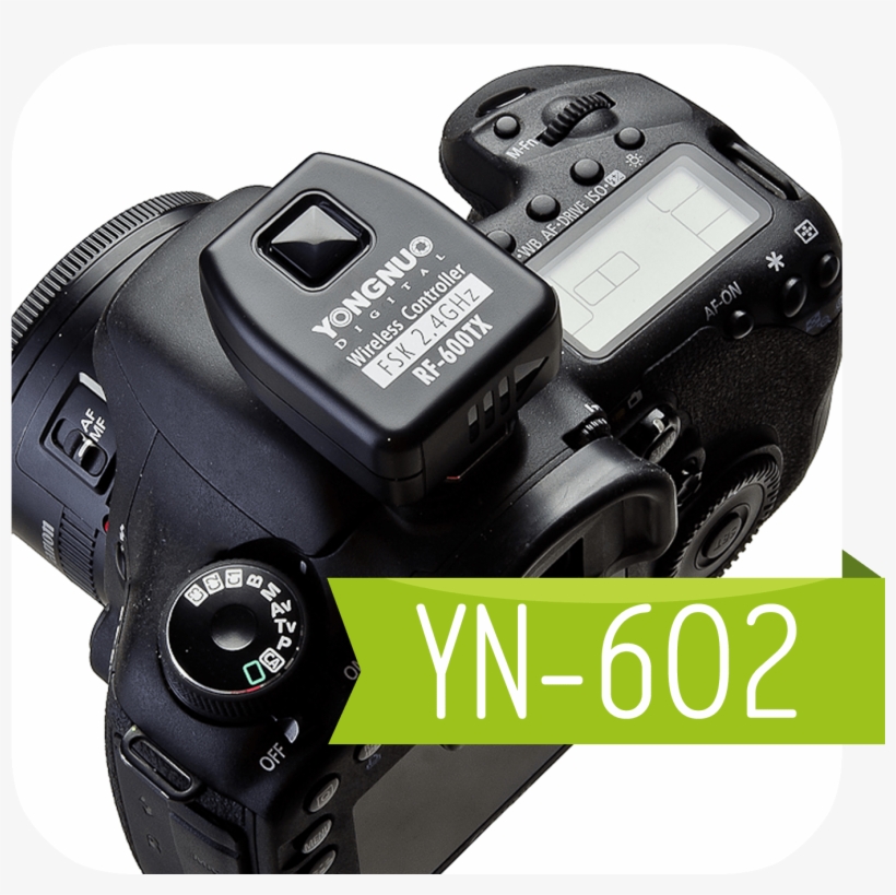 Yongnuo Yn-602 Wireless Flash Trigger - Wireless Yongnuo Rf602-c3 Camera Flash Sync Trigger, transparent png #2794960