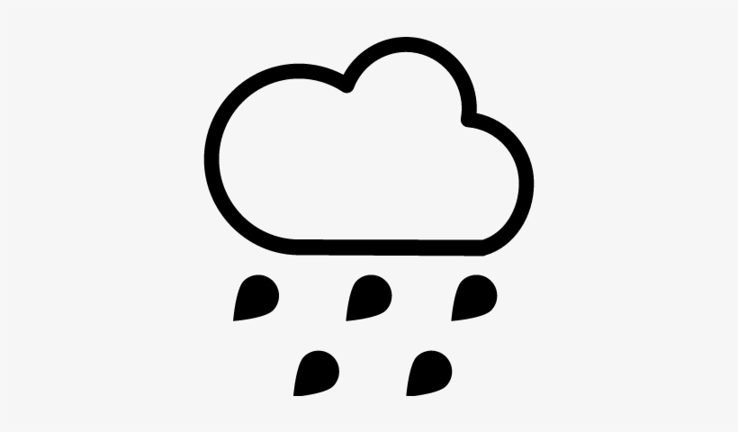 Rain Weather Symbol Of Outlined Cloud With Falling - Rain, transparent png #2795720