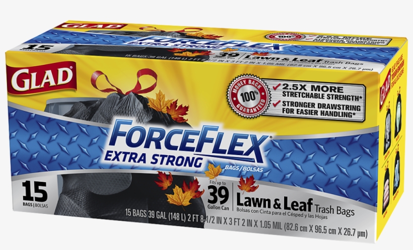 Keep Your Kitchen Clean And Garbage Free With A Variety - Glad Forceflex 39 Gal Lawn & Leaf Bags - 15 Count, transparent png #2796223