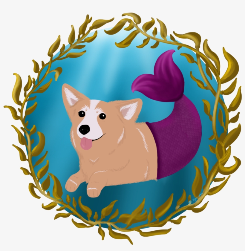 Clipart Free Download Corgi Clipart Wallpaper - Dog Mermaid Cartoon, transparent png #2796309