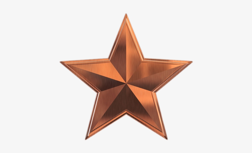 3d Star Emboss Style Image - Bronze Silver Gold Star, transparent png #2796734