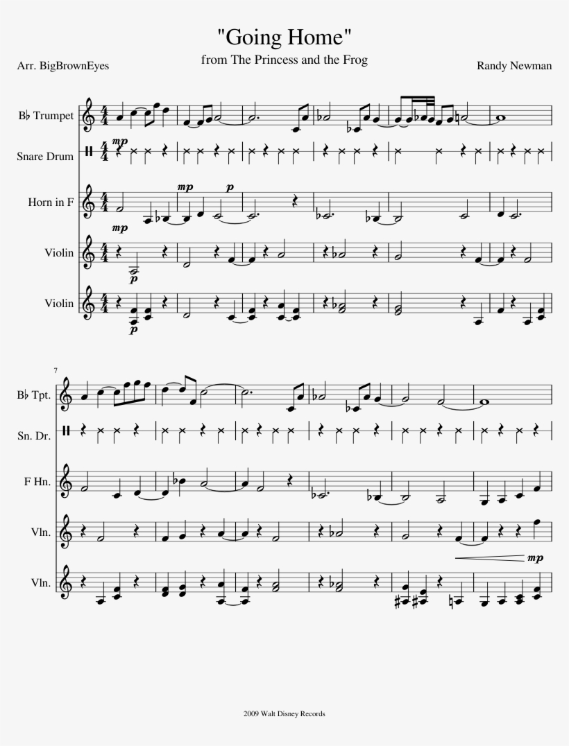 "going Home" Sheet Music Composed By Randy Newman 1 - Axel F Tenor Sax, transparent png #2797006