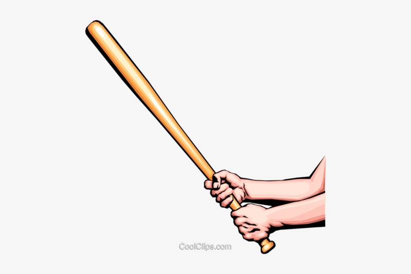 Hand With Baseball Bat Royalty Free Vector Clip Art - Hands Holding Baseball Bat, transparent png #2799918