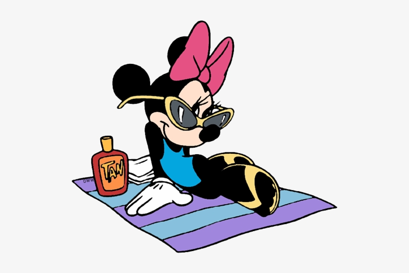 Beach Clipart Mickey Mouse - Minnie Mouse Beach, transparent png #280131