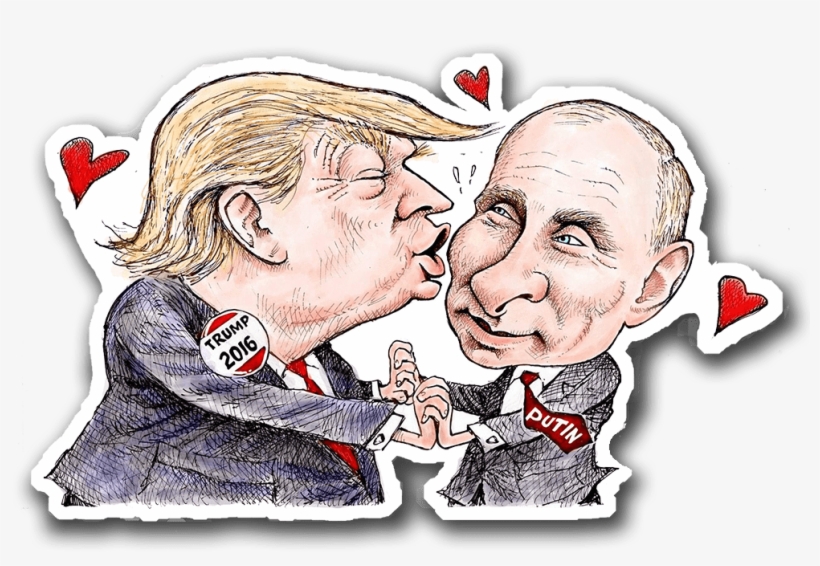 Trump Putin Love Affair - Trump Putin Political Cartoon, transparent png #280379