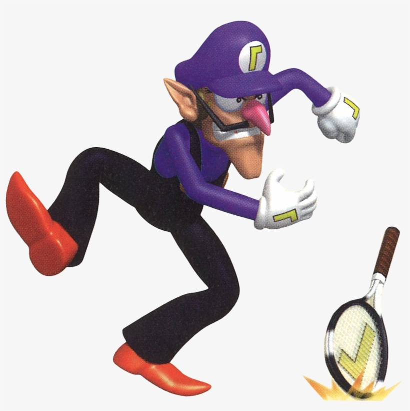 1mib, 1280x1280, Waluigi ) - Waluigi Mario Tennis N64, transparent png #280660