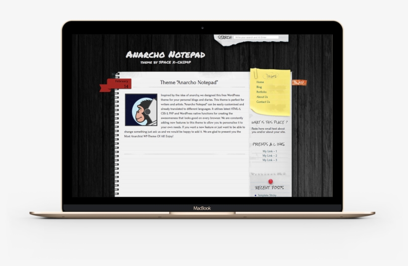 Free Wordpress Theme - Notepad++, transparent png #280793