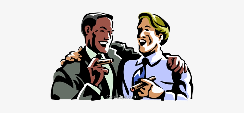 Men Laughing While Smoking A Cigar Royalty Free Vector - Men Laughing Clipart, transparent png #281431