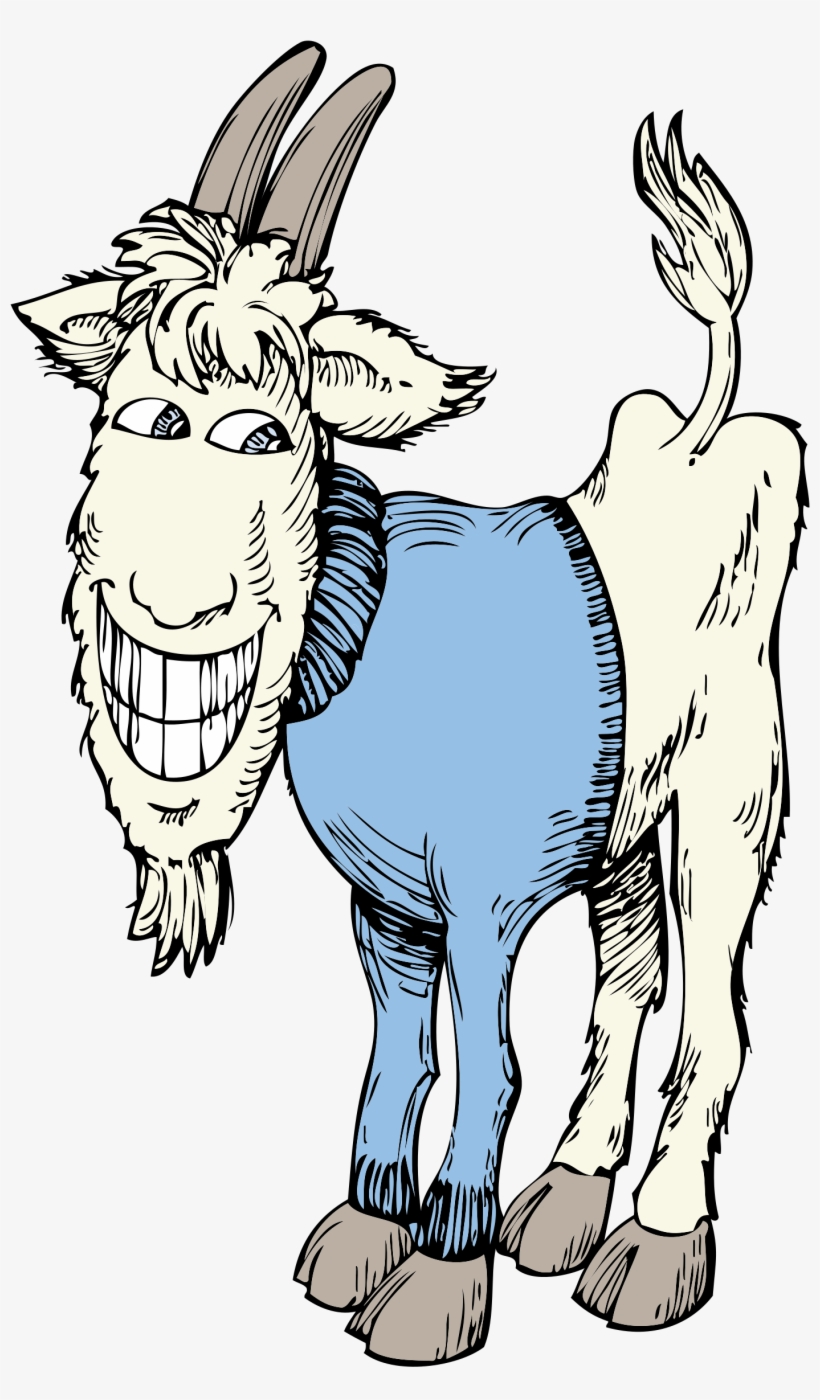 Free Vector Goat In A Sweater Clip Art - Goat With Clothes Cartoon, transparent png #281471