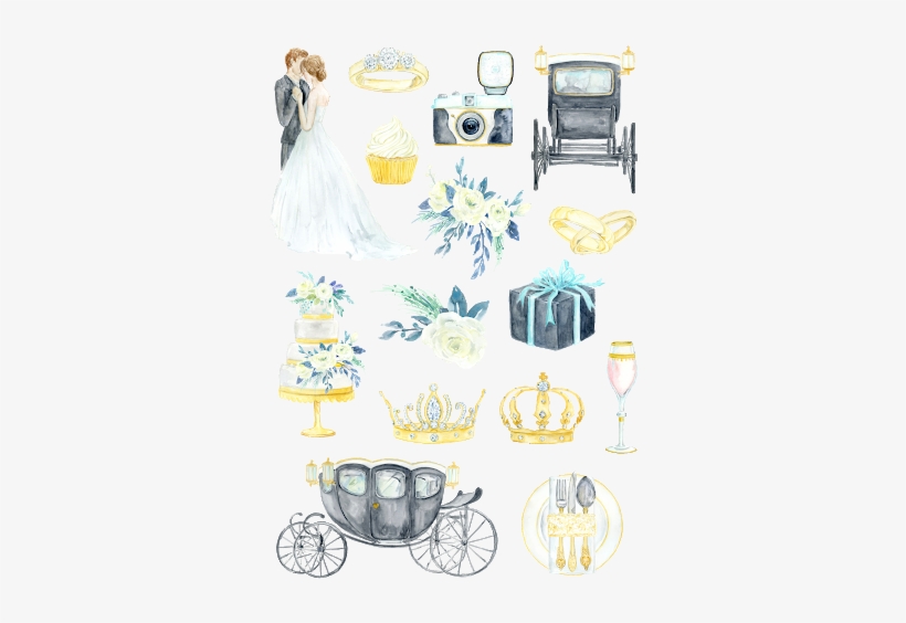 Retro Wedding Images In Watecorlors - Wedding, transparent png #281498