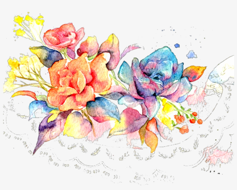 Ftestickers Watercolor Succulent Succulents Colorful - Floral Painting Design Png, transparent png #281878