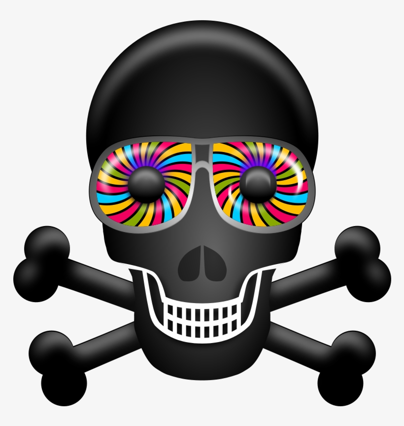Skull And Crossbone Clipart - Psychedelic Clipart, transparent png #282024