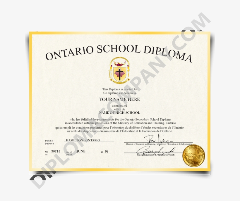 Fake High School Diploma Canada - Us High School Certificate, transparent png #282784