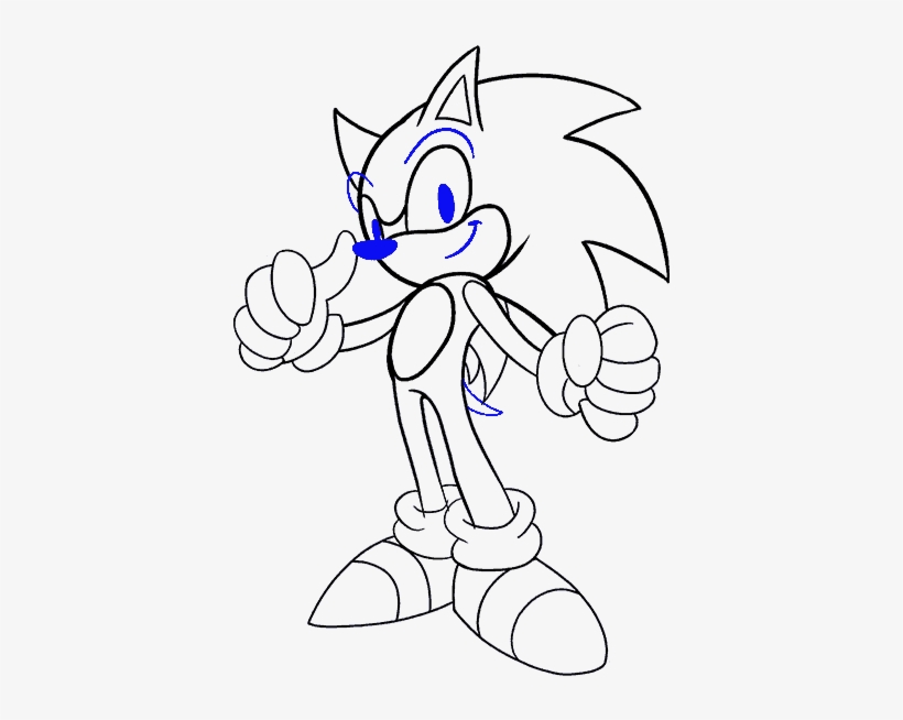 How To Draw Sonic The Hedgehog - Drawing, transparent png #282799