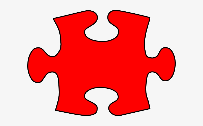 Red Jigsaw Puzzle Piece Large Clip Art - Small Puzzle Piece Clipart, transparent png #282802