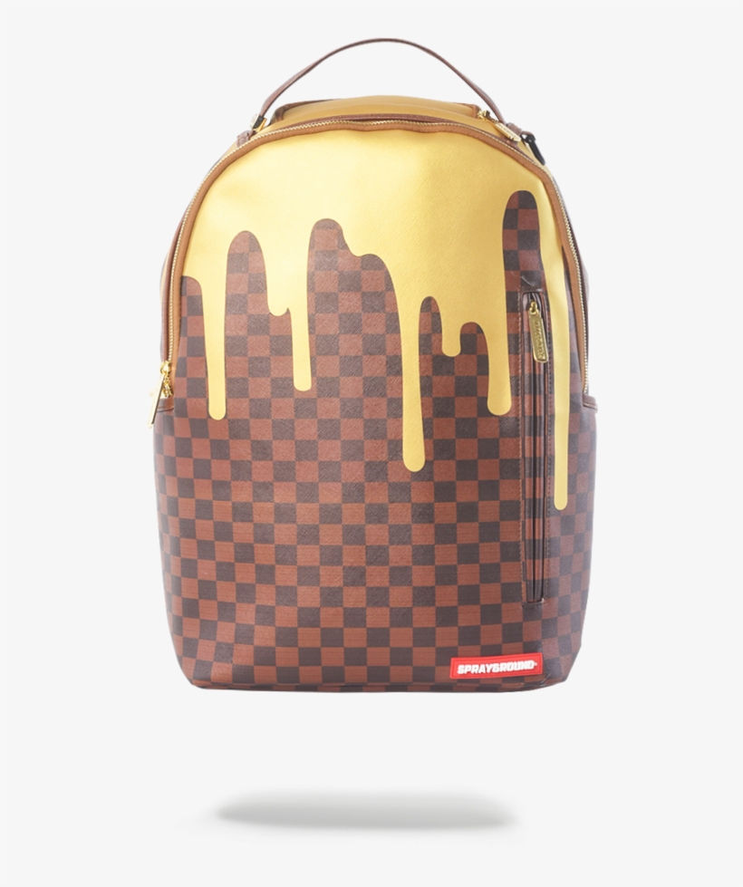 Sprayground Gold Checker Drips Backpack - Sprayground Backpacks Louis Vuitton, transparent png #283295