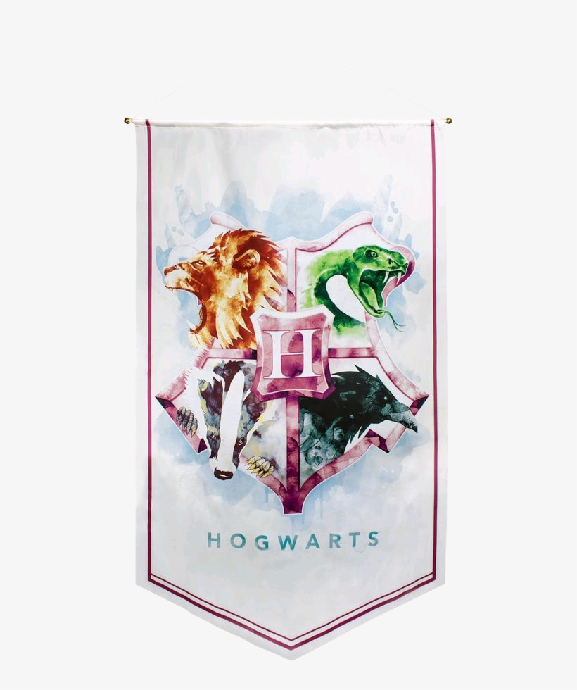 Hogwarts Watercolour Satin Banner - Watercolour Harry Potter, transparent png #283512