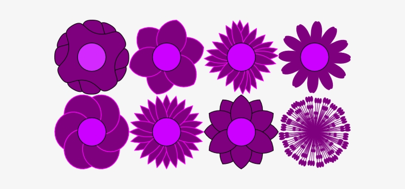 Flower Shapes Svg Clip Arts 600 X 303 Px, transparent png #283574