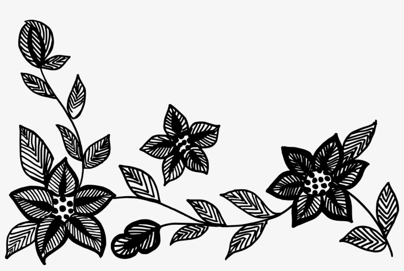 Free Download - Flowers Png Black And White, transparent png #283840