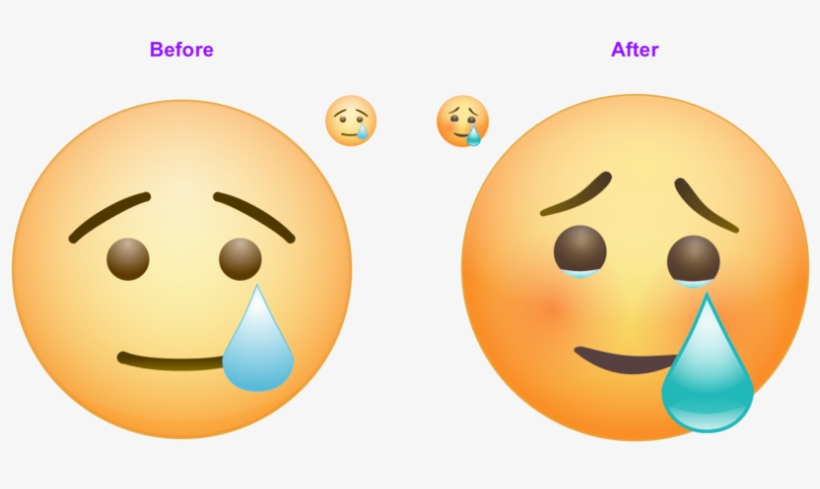 A Before And After Comparison Of The Happy-crying Emoji - Face With Tears Of Joy Emoji, transparent png #283938