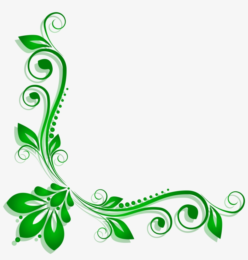 Clipart Leaf File - Green Flower Border Png, transparent png #284543