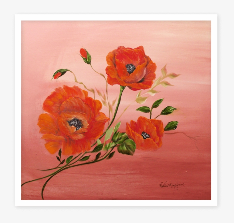 Kathleen Murphy Art Red Orange Poppy Flowers, transparent png #284564