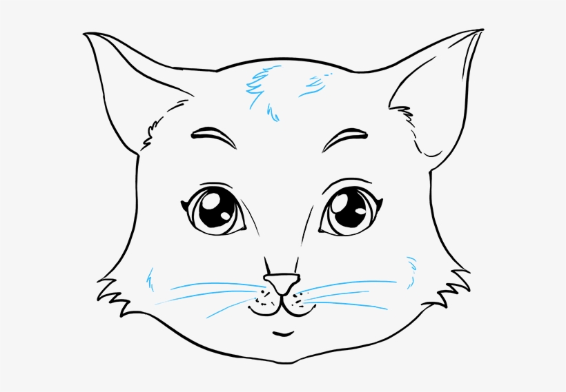 How To Draw Cat Face - Drawing, transparent png #285365