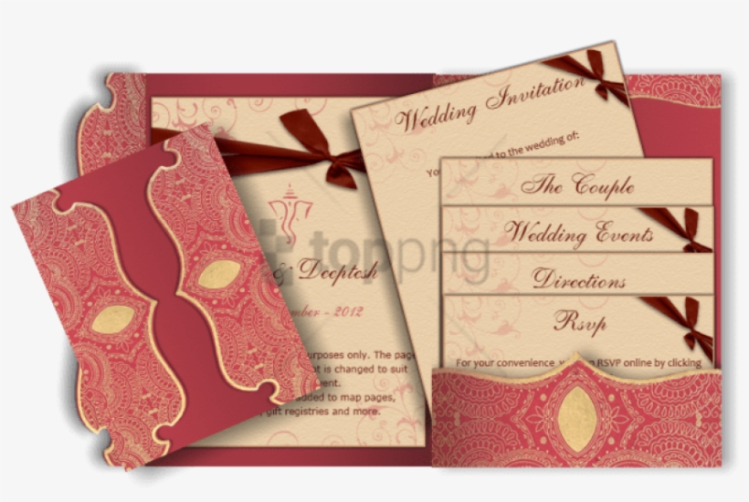 Suitable For Hindu, Muslim, Sikh & Other Religious - Indian Wedding Invitation Peach, transparent png #285367