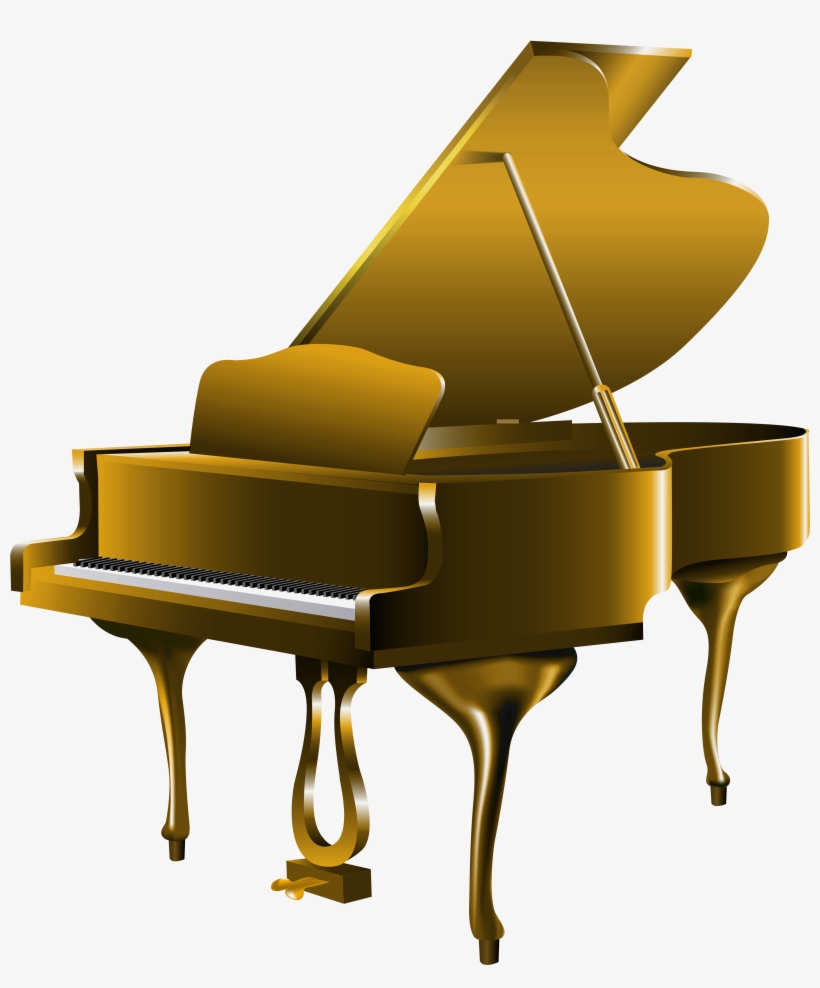 Piano Clipart Gold - Gold Piano Png, transparent png #286160