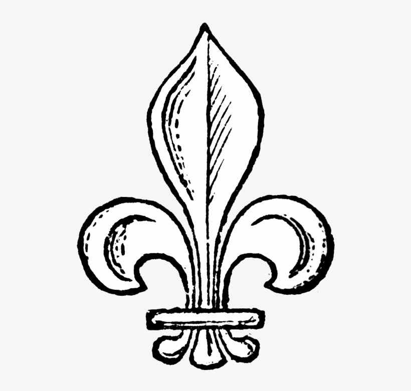 Vintage Digital Stamps** Clipart - Hand Drawn Fleur De Lis, transparent png #286640