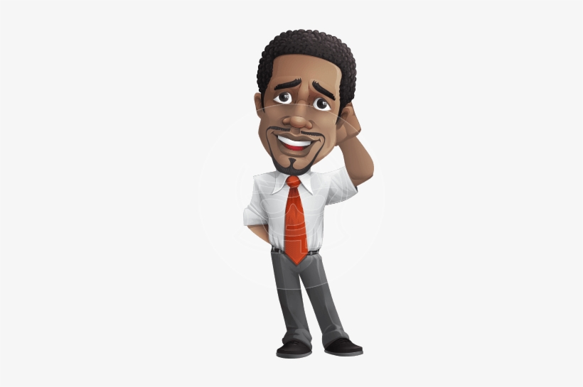 African American Male Character With A Black Hair - Cartoon, transparent png #286766