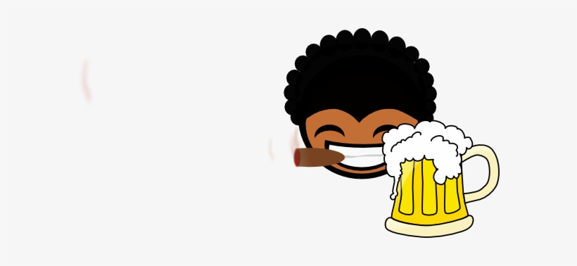 Black Power Man Beer And Cigar Svg Clip Arts 600 X, transparent png #286786