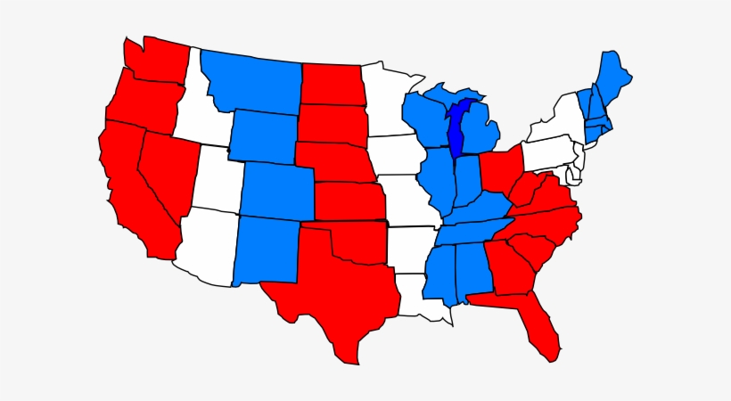 Original Png Clip Art File Red White Blue Usa Map Svg, transparent png #287240