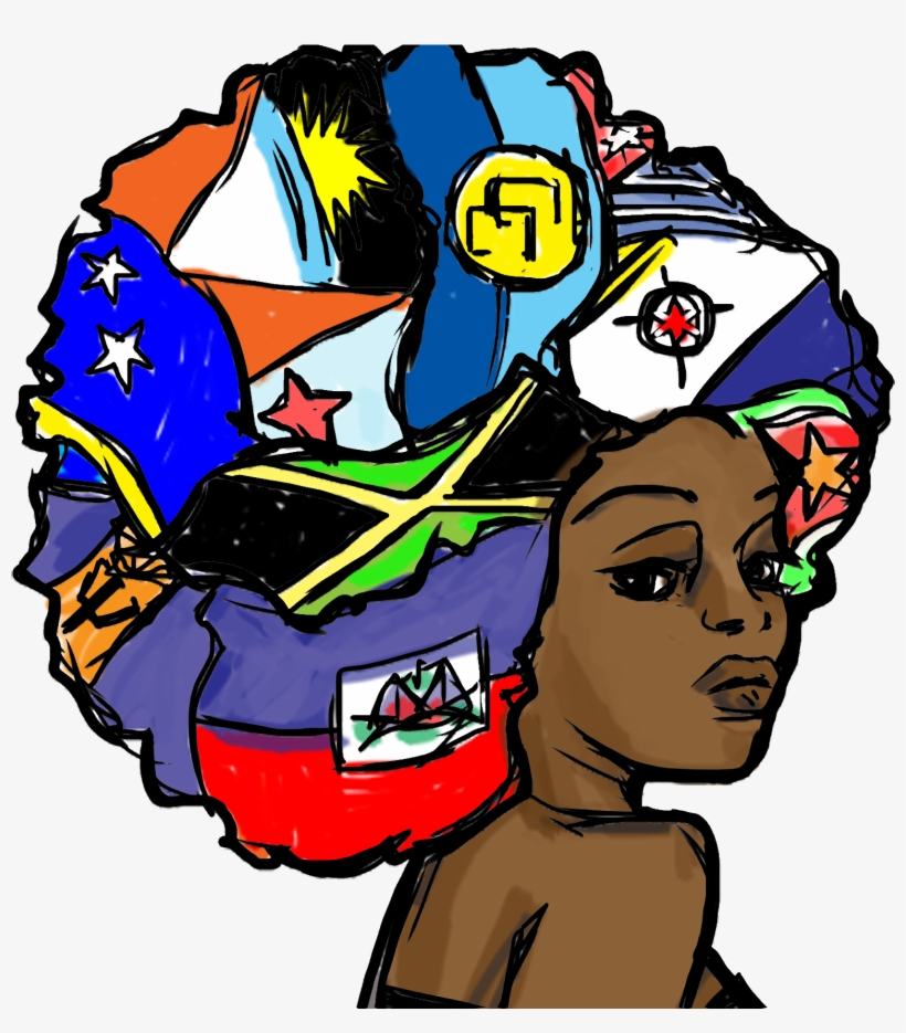 Jamacian Flag Afro Woman Color - Instagram, transparent png #287801