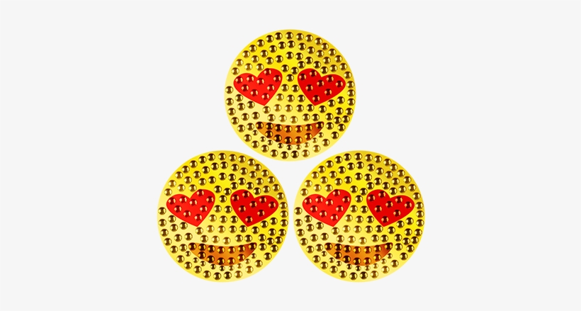 Heart Eye Emoji Rhinestone Sticker - Sticker Bling Bling Gemz Crystal Rhinestone Heart Eye, transparent png #287963