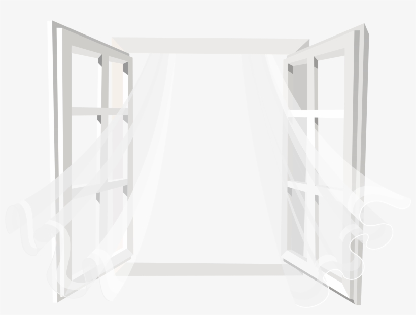 Open Window With Curtain Png Clip Art - Open Window Clipart Png, transparent png #288086