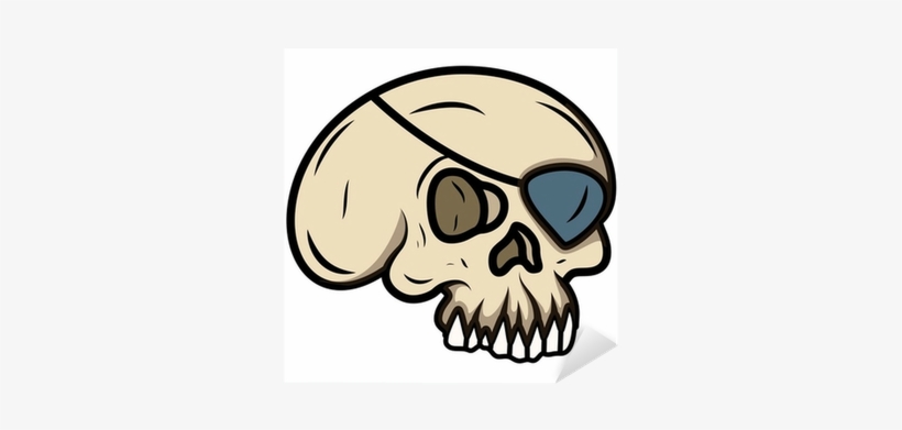 Cartoon Eye Patched Skull - Illustration, transparent png #288417