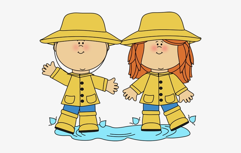 Spring Clipart For Kid - Kids In Rain Clipart, transparent png #288954