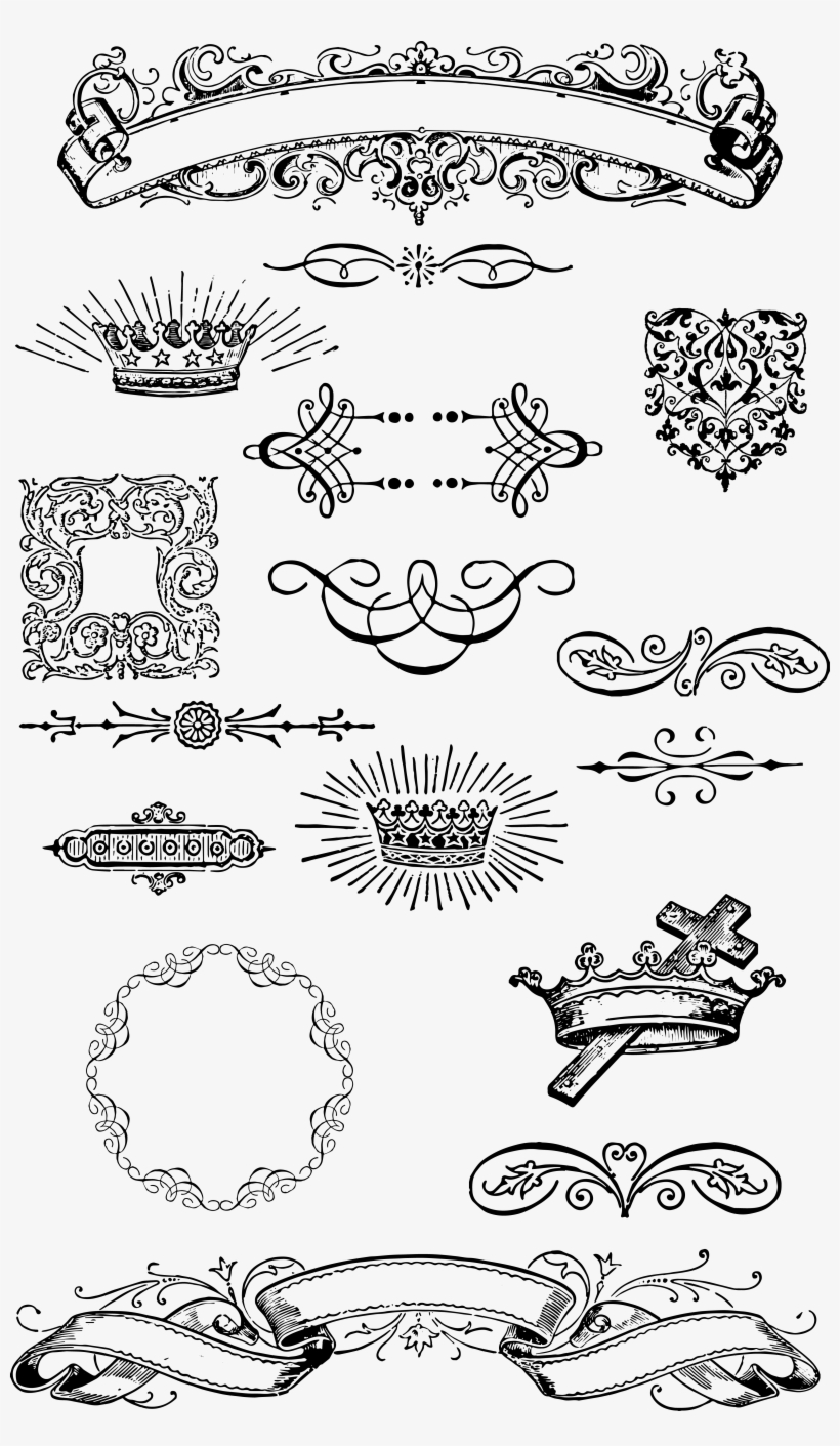 Clip Free Stock Pointer Clipart Victorian Free On Dumielauxepices - Grunge Ornament Vector, transparent png #289252