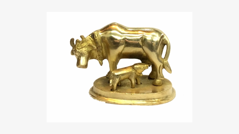 Brass Statue Cow And Calf / Kamadenu - Statue, transparent png #289275