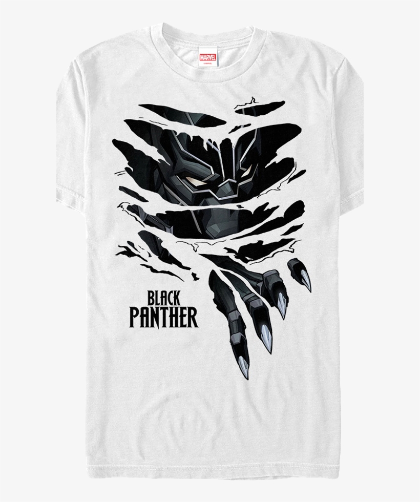 Black Panther T Shirt - Black Panther White T Shirt, transparent png #289401