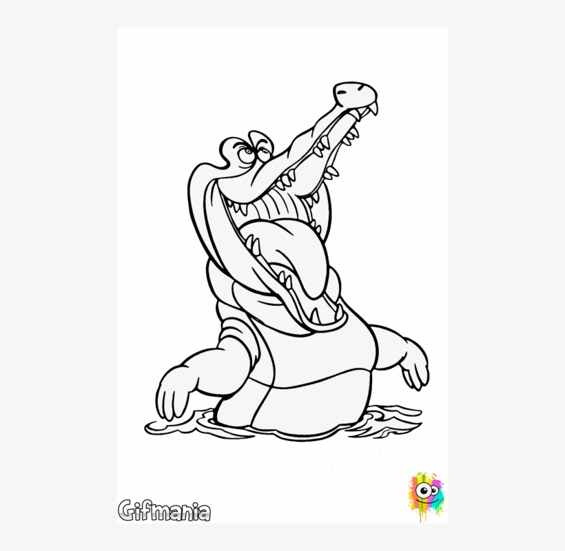 Clip Art Black And White Stock Crocodile Clipart Colouring - Tic Toc Croc Drawing, transparent png #289581