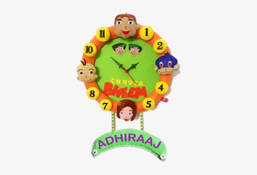 Felt 3d Chhota Bheem Friends Personalised Wall Clock - Chhota Bheem, transparent png #289694