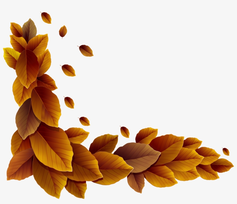 Fall Leaves Corner Decor Png Clipart Image - Corner Borders Designs Png, transparent png #289765