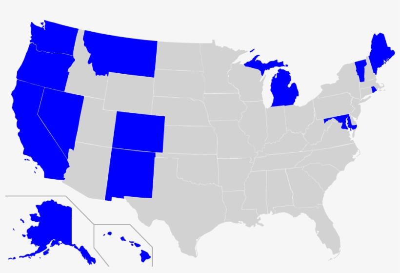 Map Of Us State Medical Marijuana Laws - Gay Marriage Legal In The Us, transparent png #289961