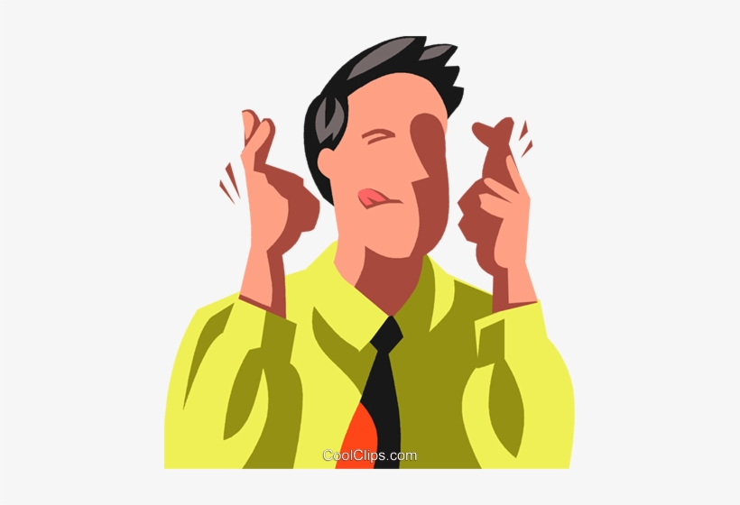 Businessman With His Fingers Crossed Royalty Free Vector - Fingers Crossed Png Transparent, transparent png #2800246