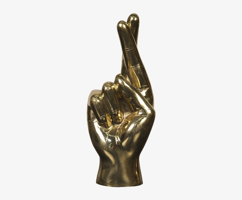 Brass Fingers Crossed Hand Decor, transparent png #2800509