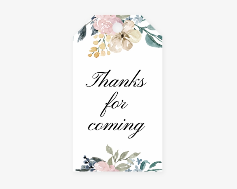 Whimsical Shower Favor Tag Template - Floral Blush Wedding Save The Date Card, transparent png #2800570